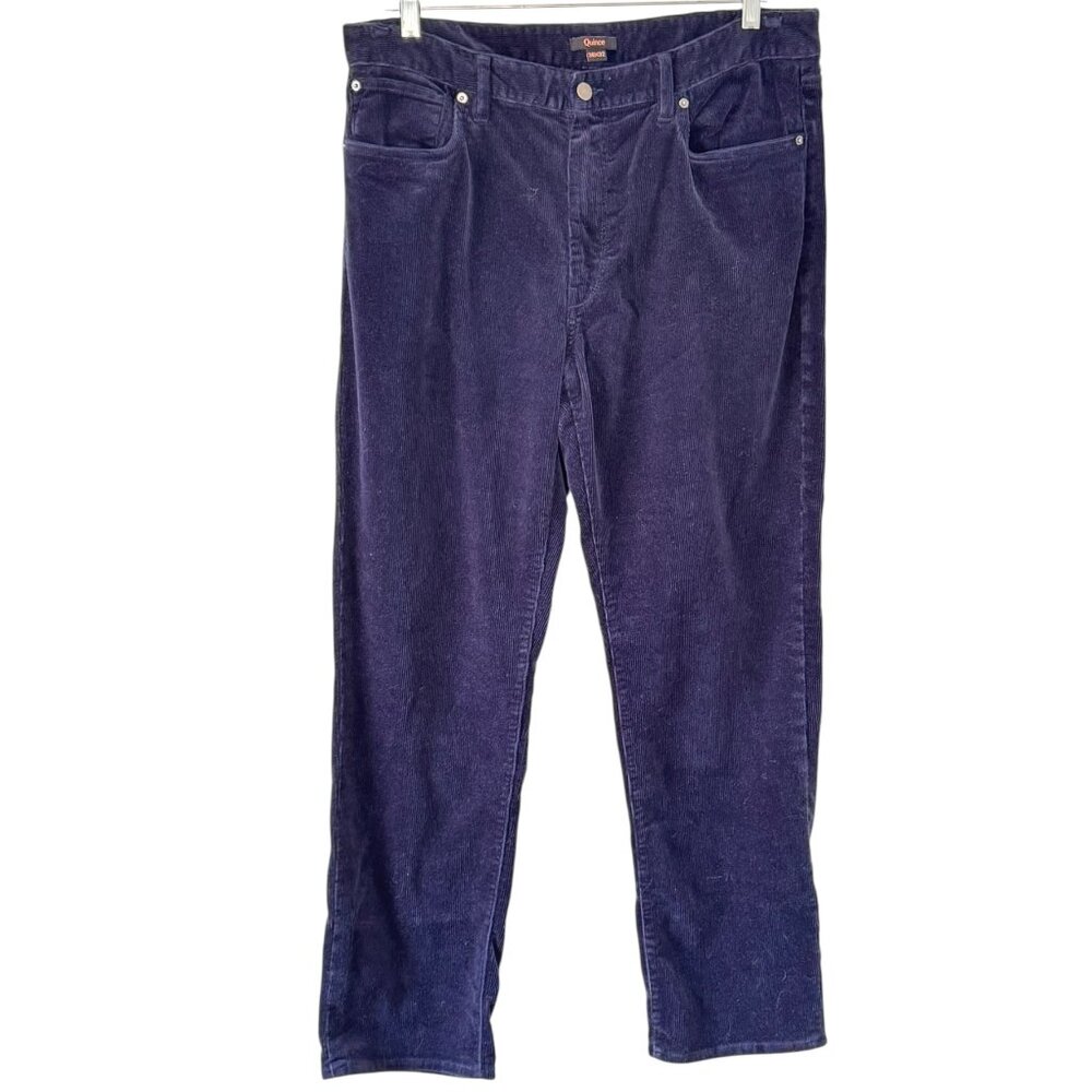 Quince Men's Organic Stretch Corduroy 5-Pocket Deep Navy Jeans Straight Leg 36